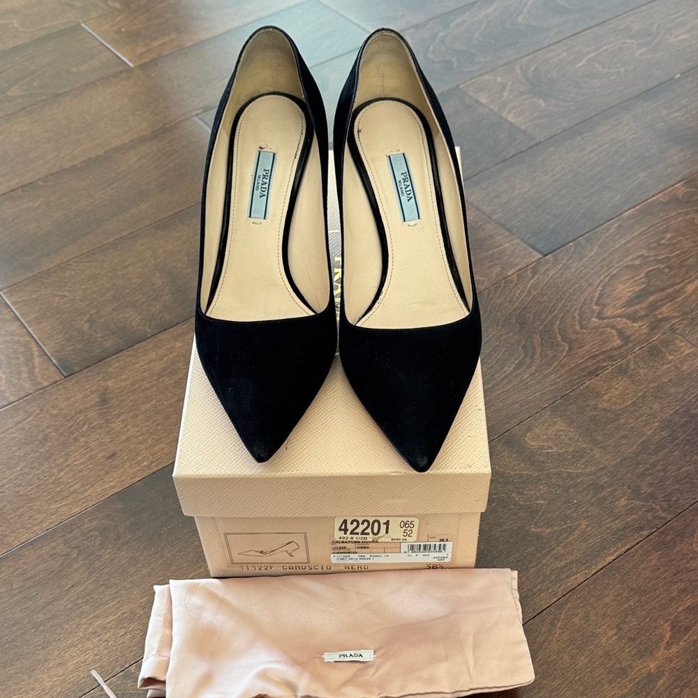 Prada Black Pointed Toe Heels